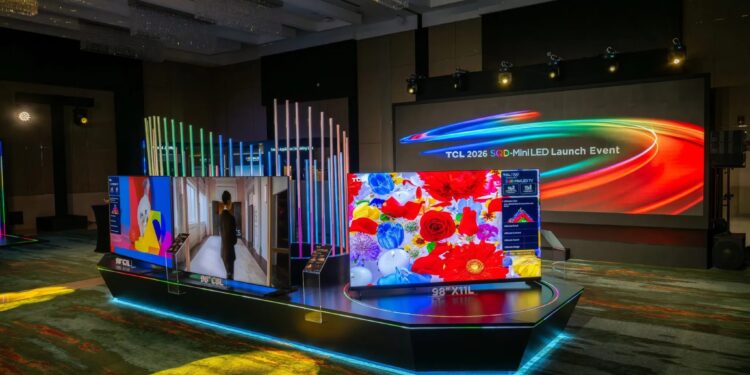 TCL SQD-Mini LED TV models C7L, C8L, and X11L showcased for UAE 2026 launch