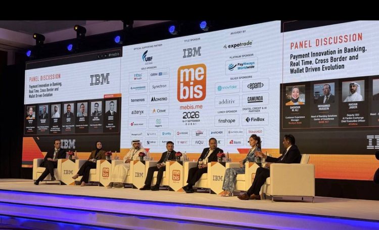 MEBIS 2026 payments innovation panel on stage in Dubai: At MEBIS 2026 in Dubai, Sends chief Alona Shevtsova debates payments innovation