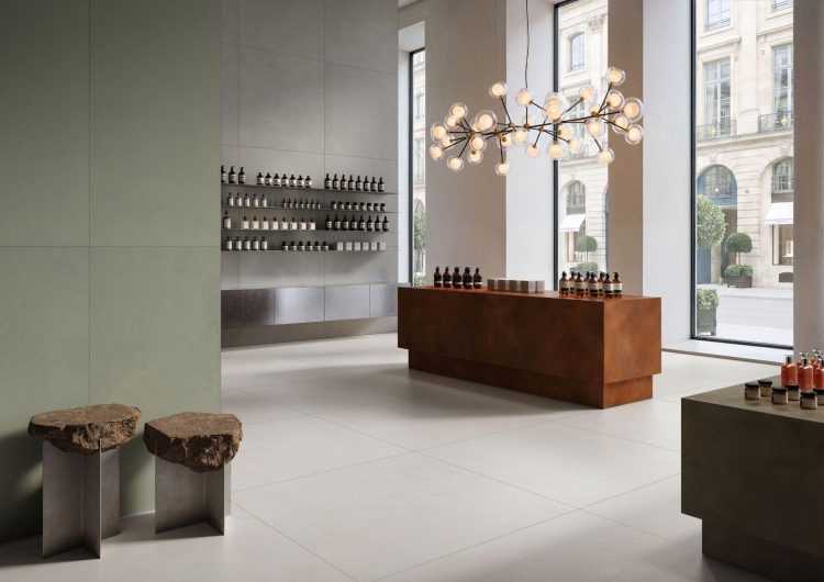 VitrA Tiles showroom interior with large-format tiles: Surfaces With Hidden Logic: VitrA Tiles Takes The Code to Cersaie 2026