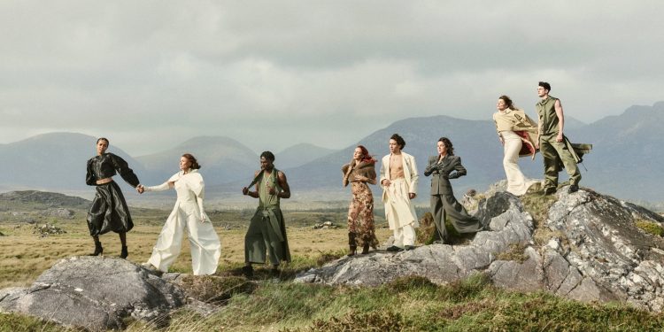 Irish Talent Comes Home In Connemara Shoot For Ireland Fashion Week 2026: the Ireland Fashion Week 2026 Coming Home campaign cast on the rocks at Roundstone, Connemara, photographed by Damian Foxe
