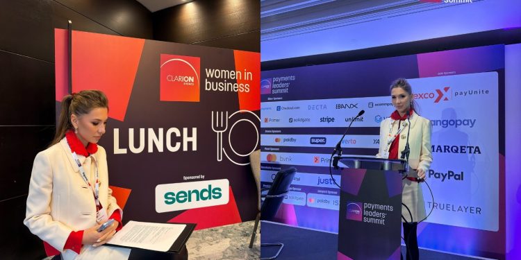 Sends CEO Alona Shevtsova at the Payments Leaders’ Summit in London: London Summit Hears Sends Chief Alona Shevtsova Front Women in Business Lunch